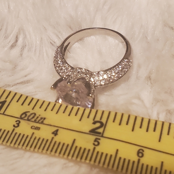 Diamond silver engagement ring size 7 - Picture 4 of 4